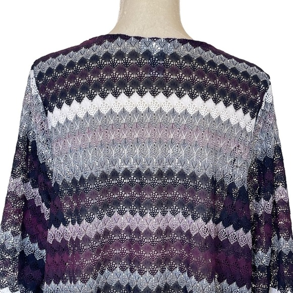 Catherines Mesh Lace Striped Kimono Duster Cardigan Women’s Plus Size 2X 22/24W - Picture 5 of 7